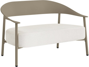 Sofa ogrodowa "Céora" z tworzywa sztucznego i metalu - 2-osobowa - Taupe