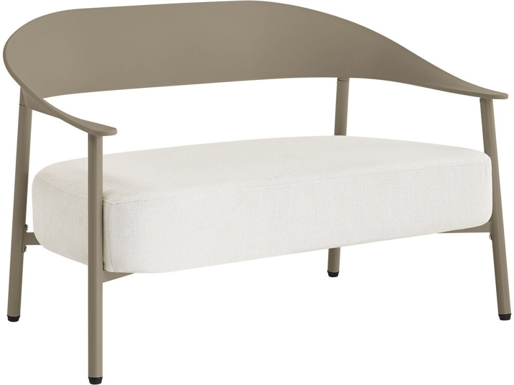 Sofa ogrodowa "Céora" z tworzywa sztucznego i metalu - 2-osobowa - Taupe