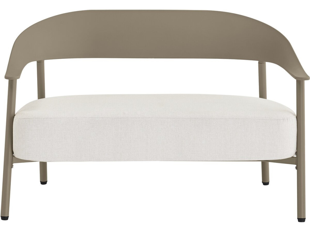 Sofa ogrodowa "Céora" z tworzywa sztucznego i metalu - 2-osobowa - Taupe