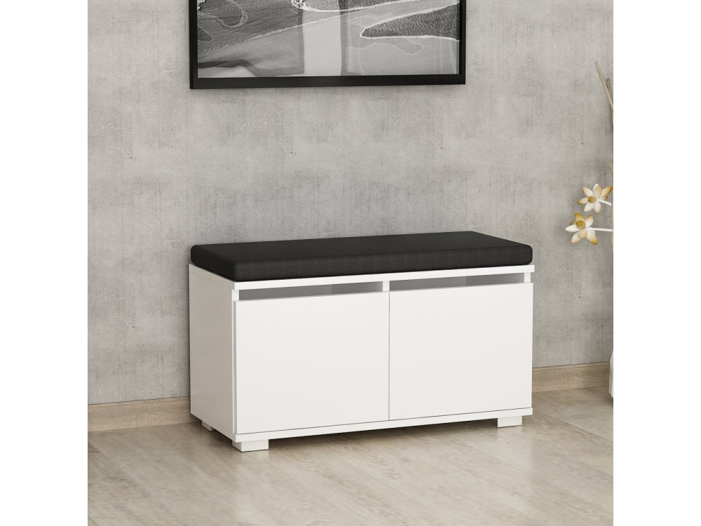 Drewniana szafka na buty "Drago" - 80 x 35 x 42 cm - Biały