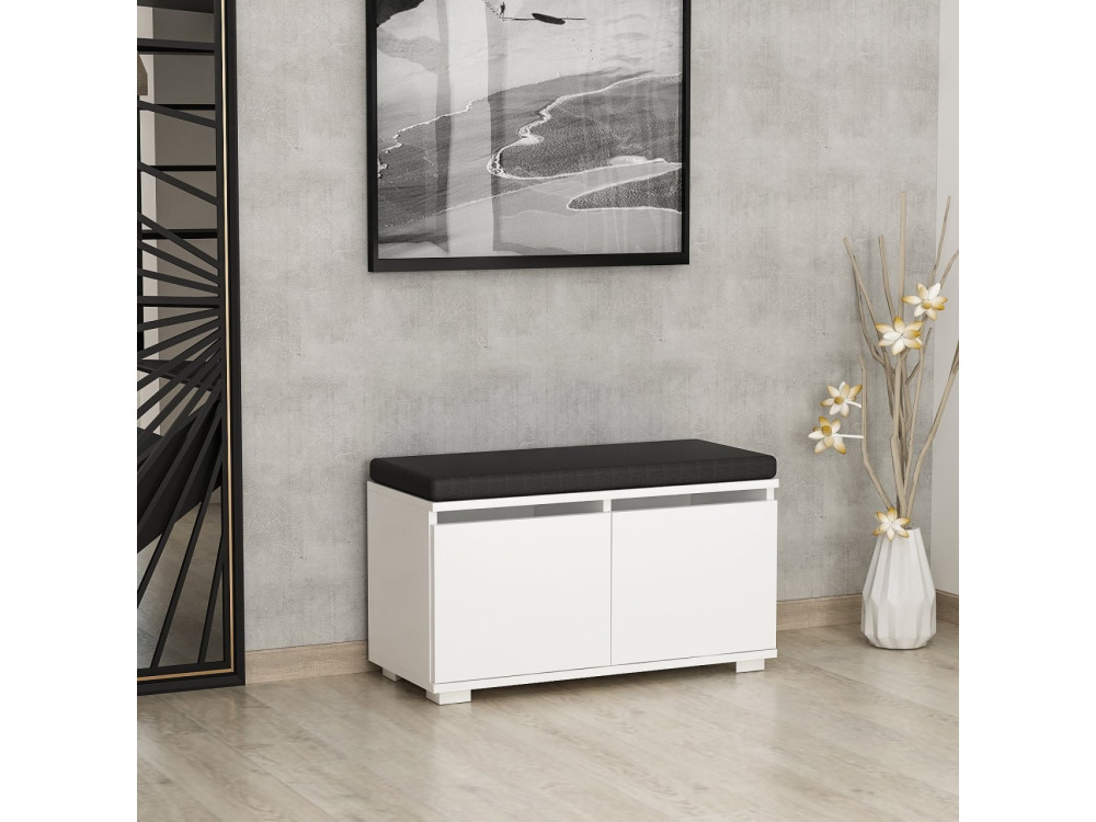 Drewniana szafka na buty "Drago" - 80 x 35 x 42 cm - Biały