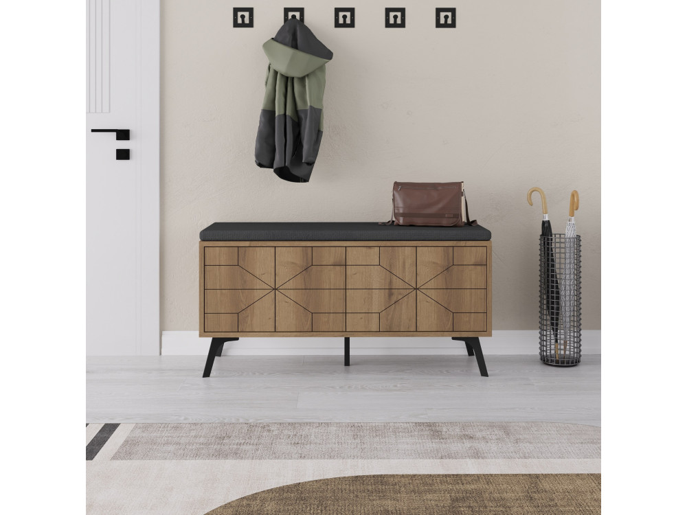 Drewniana szafka na buty "Dune" - 107 x 35 x 55 cm - Brązowy