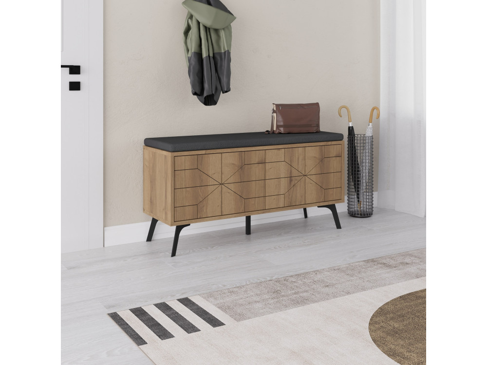 Drewniana szafka na buty "Dune" - 107 x 35 x 55 cm - Brązowy