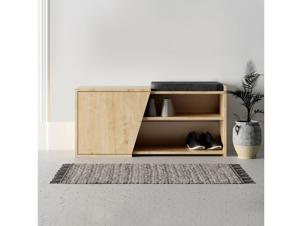 Drewniana szafka na buty "Fiona" - 104 x 37 x 47 cm - Beżowy