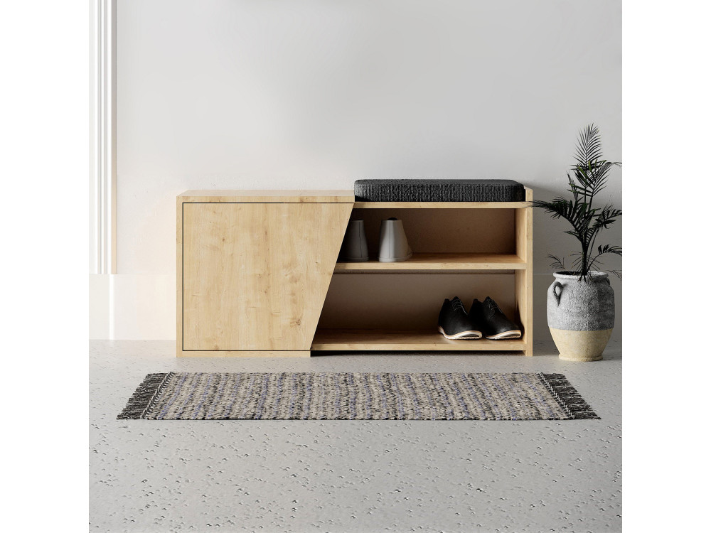 Drewniana szafka na buty "Fiona" - 104 x 37 x 47 cm - Beżowy