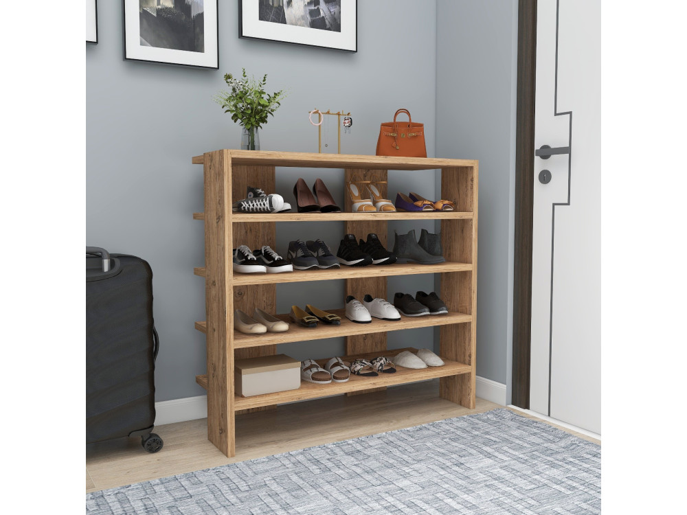 Drewniana szafka na buty "Sargel" - 75 x 31 x 72 cm - Brązowy