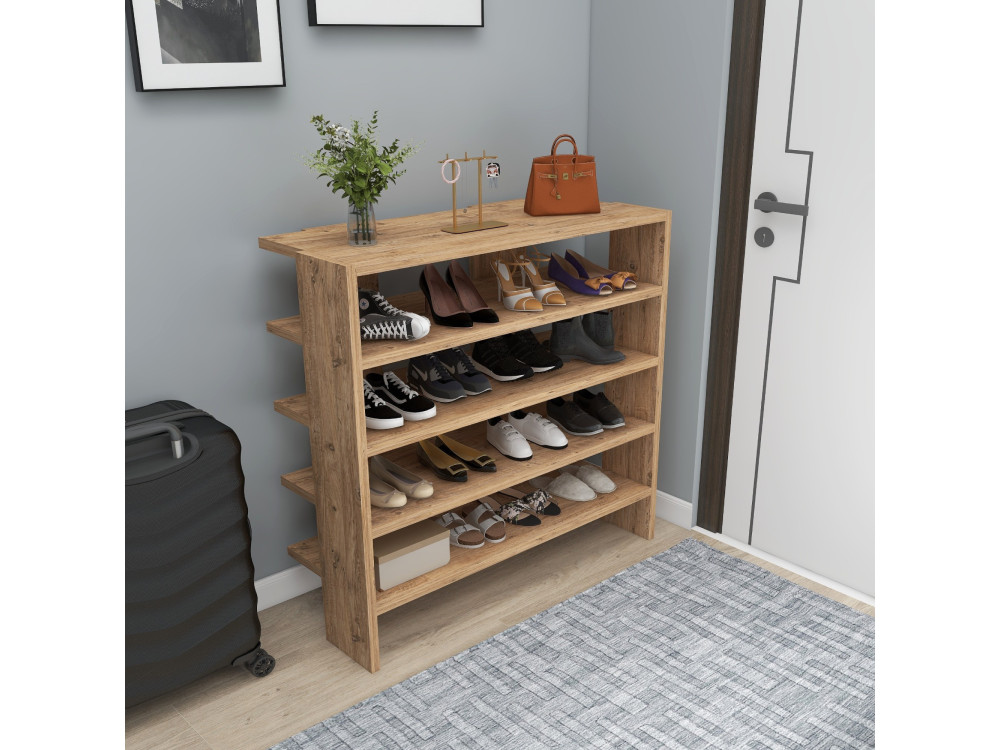 Drewniana szafka na buty "Sargel" - 75 x 31 x 72 cm - Brązowy