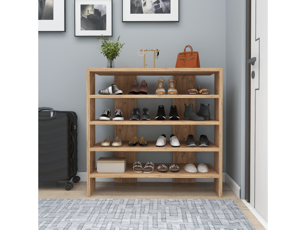 Drewniana szafka na buty "Sargel" - 75 x 31 x 72 cm - Brązowy