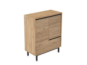 Drewniana szafka na buty "Calvin" - 74 x 35 x 90 cm - Brązowy