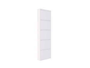Metalowa szafka na buty "Ayse" - 50 x 15 x 169 cm - Biały
