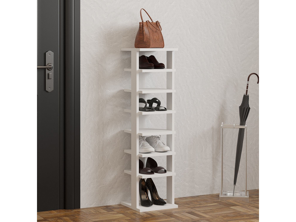 Drewniana szafka na buty "Ayka" - 30 x 30 x 110 cm - Biały