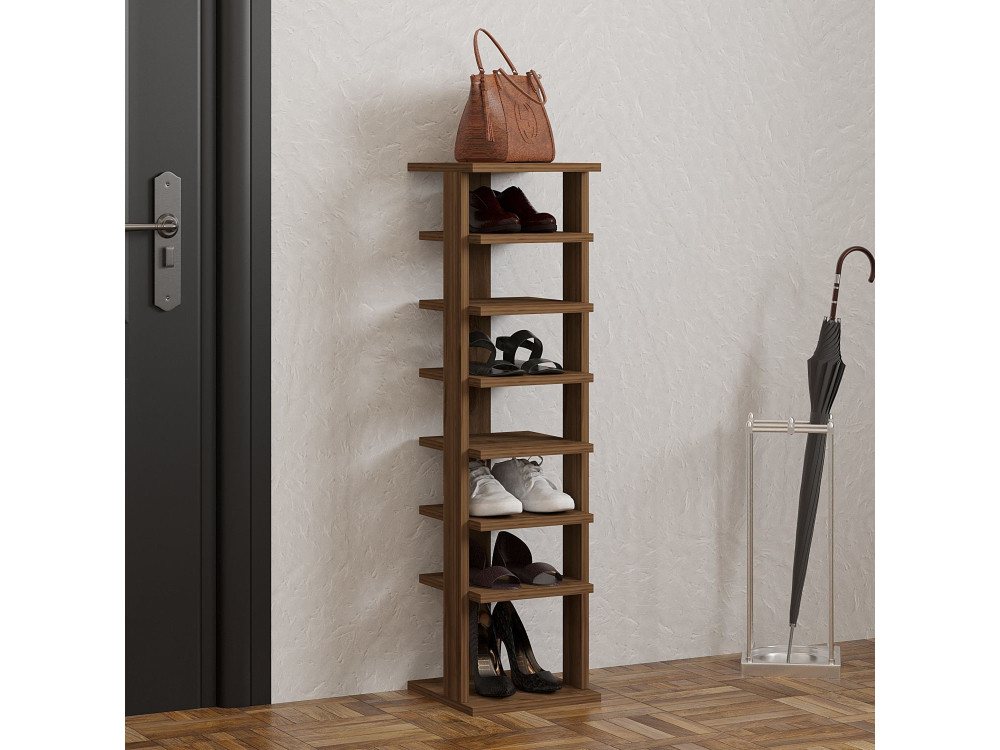 Drewniana szafka na buty "Ayka" - 30 x 30 x 110 cm - Brązowy