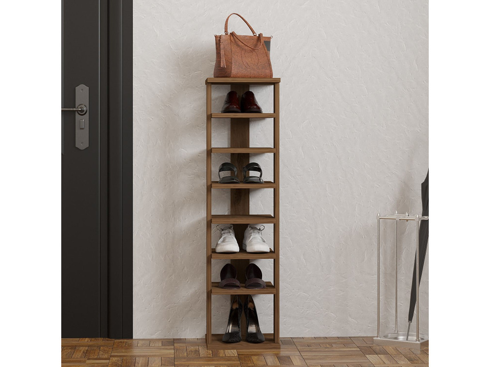 Drewniana szafka na buty "Ayka" - 30 x 30 x 110 cm - Brązowy