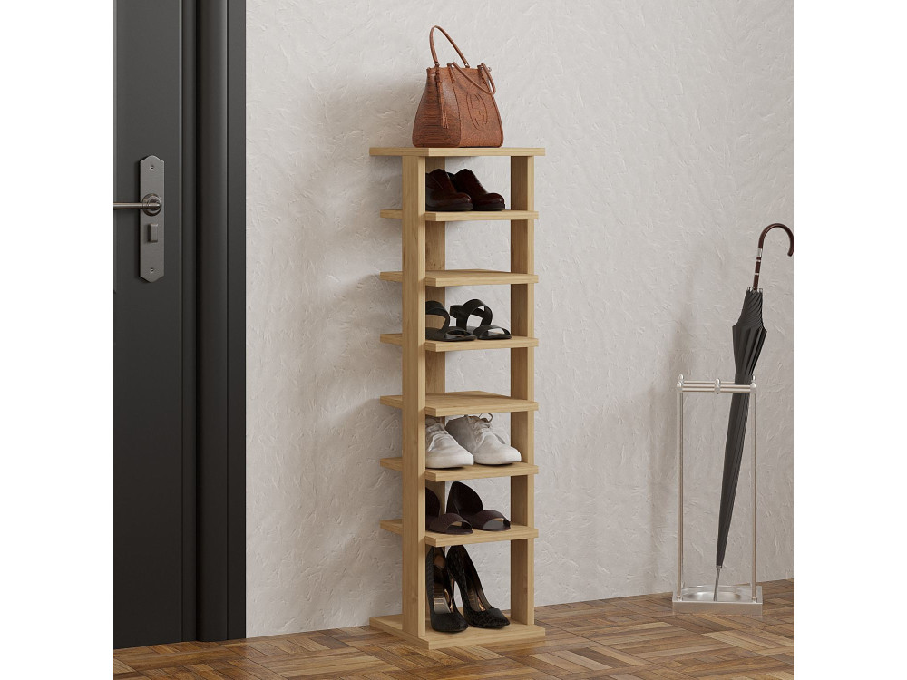 Drewniana szafka na buty "Ayka" - 30 x 30 x 110 cm - Beżowy
