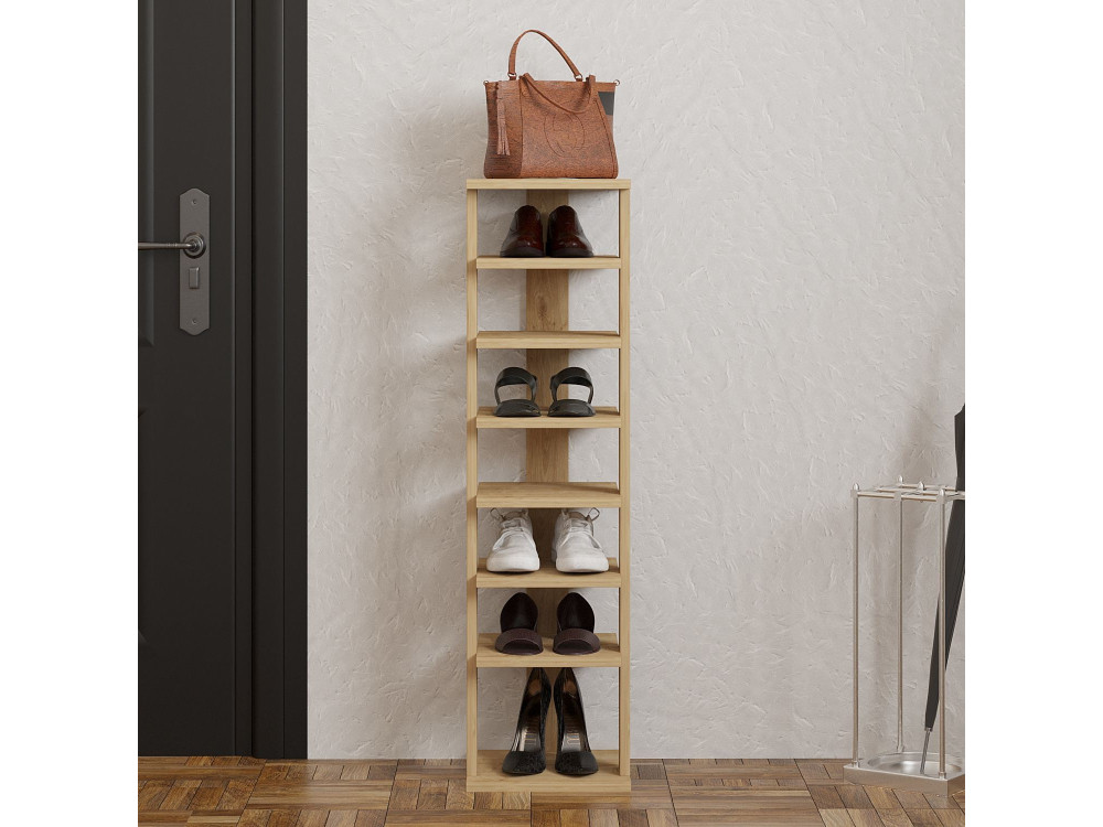 Drewniana szafka na buty "Ayka" - 30 x 30 x 110 cm - Beżowy