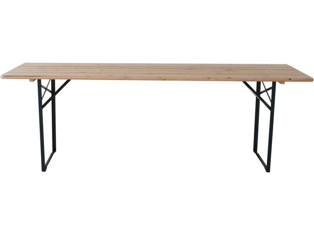 Składany stół ogrodowy "Lisbon" z 2 ławkami - 218 x 59,5 x 75 cm - Brązowy