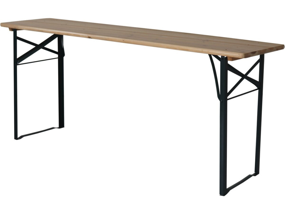 Składany stół ogrodowy "Lisbon" z 2 ławkami - 176 x 46 x 75 cm - Brązowy