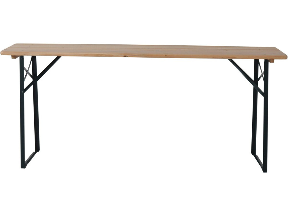 Składany stół ogrodowy "Lisbon" z 2 ławkami - 176 x 46 x 75 cm - Brązowy