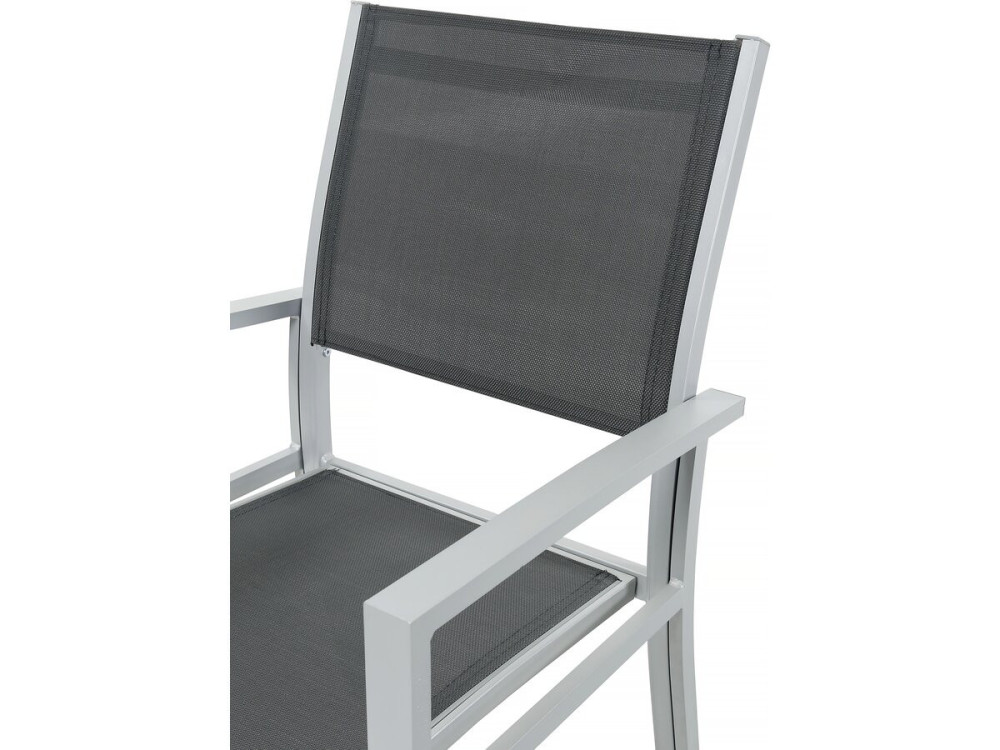 Rozkładany aluminiowy stół ogrodowy i krzesła "Lagos" - 200/320 x 105 x 76 cm - Miejsca siedzące 10 - Ciemnoszary