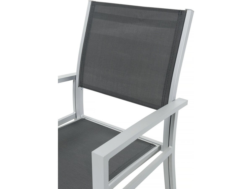 Rozkładany aluminiowy stół ogrodowy i krzesła "Lagos" - 200/320 x 105 x 76 cm - Miejsca siedzące 12 - Ciemnoszary