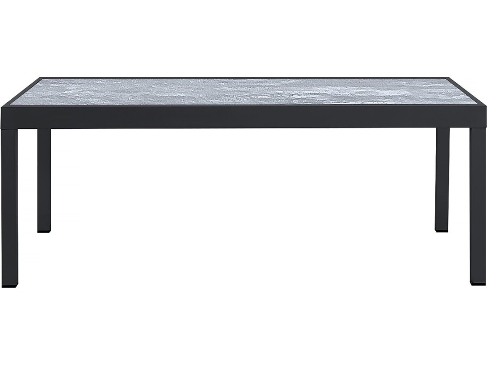 Rozkładany aluminiowy stół ogrodowy i krzesła "Lagos" - 200/320 x 105 x 76 cm - 12 krzeseł - Czarny
