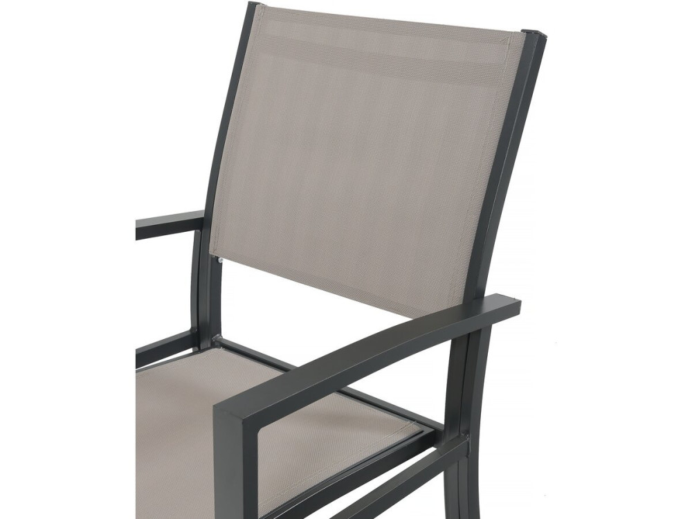 Rozkładany zestaw mebli ogrodowych "Lagos" - 200/320 x 105 x 76 cm - 10 krzeseł - Taupe