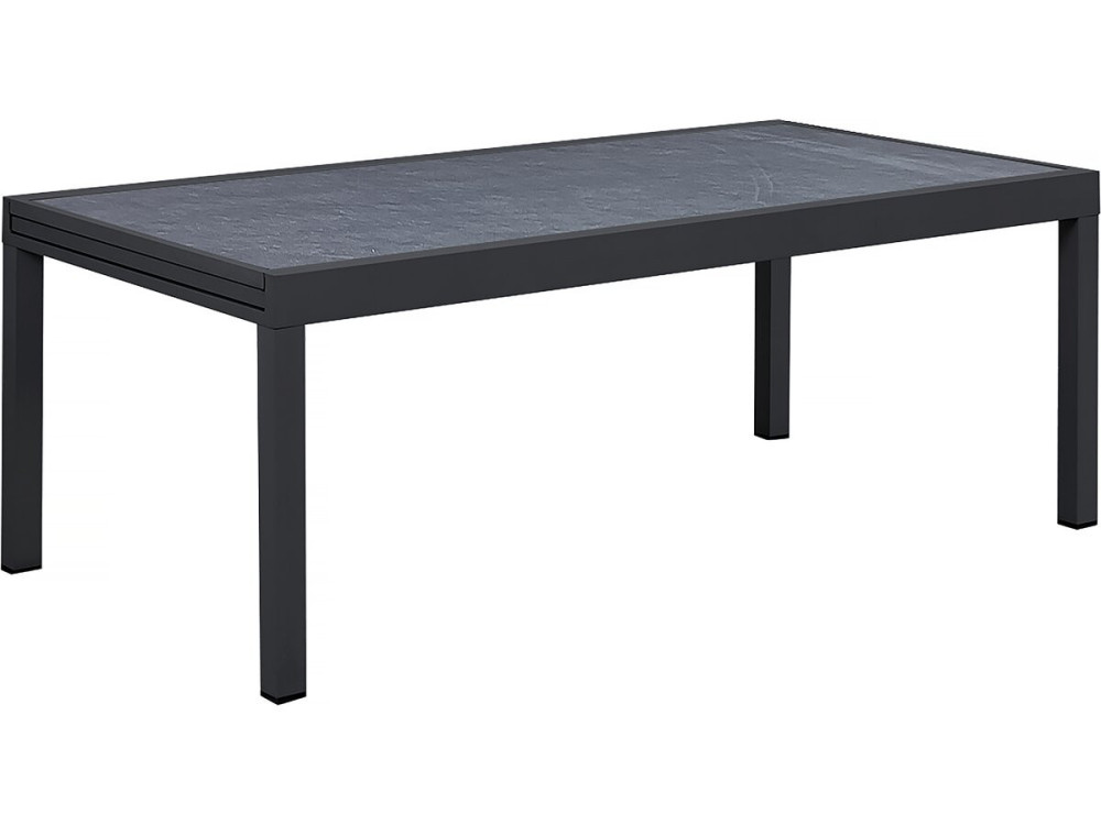 Zestaw ogrodowy "Lagos" - 200/320 x 105 x 76 cm - 12 krzeseł - Jasnoszary