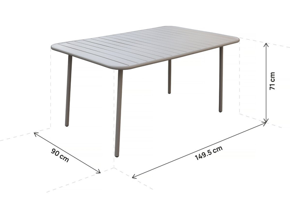 Zestaw mebli ogrodowych metalowych „Bilbao” - 6 miejsc - Taupe
