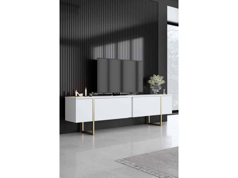 Drewniany zestaw mebli wypoczynkowych "Luxe" - 160 x 35 x 80 cm - Biały