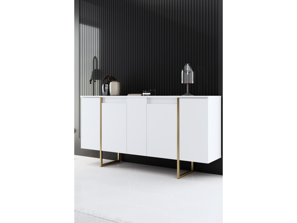 Drewniany zestaw mebli wypoczynkowych "Luxe" - 160 x 35 x 80 cm - Biały