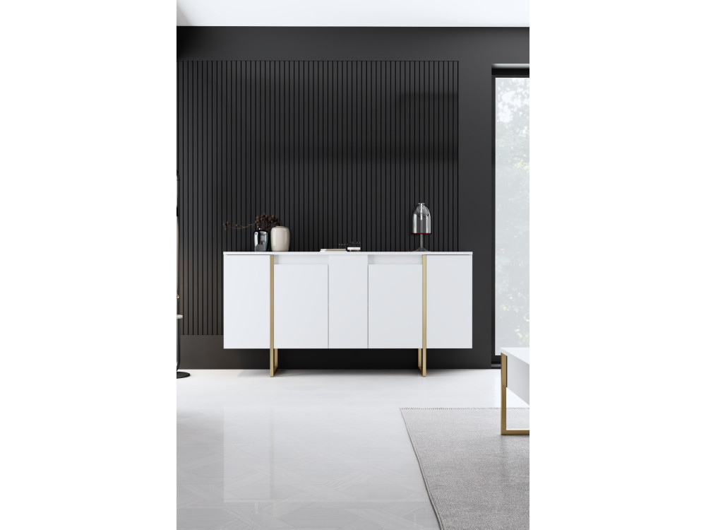 Drewniany zestaw mebli wypoczynkowych "Luxe" - 160 x 35 x 80 cm - Biały