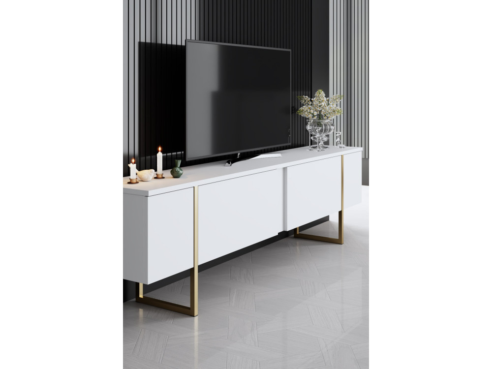 Drewniany zestaw mebli wypoczynkowych "Luxe" - 160 x 35 x 80 cm - Biały