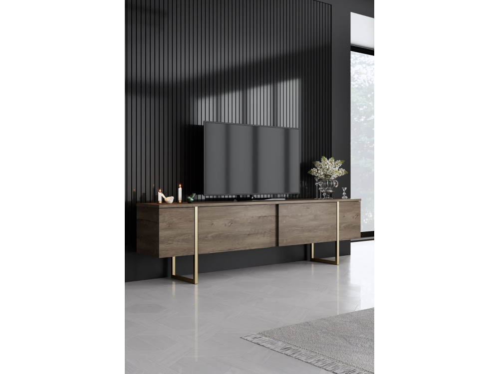 Drewniany zestaw mebli wypoczynkowych "Luxe" - 160 x 35 x 80 cm - Brązowy
