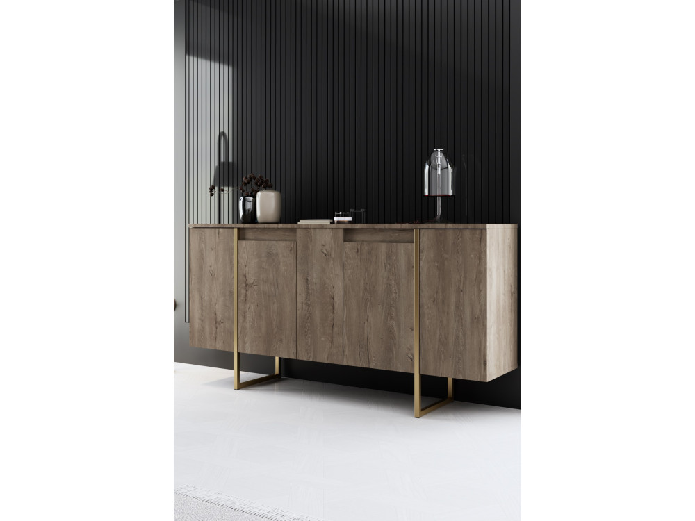 Drewniany zestaw mebli wypoczynkowych "Luxe" - 160 x 35 x 80 cm - Brązowy