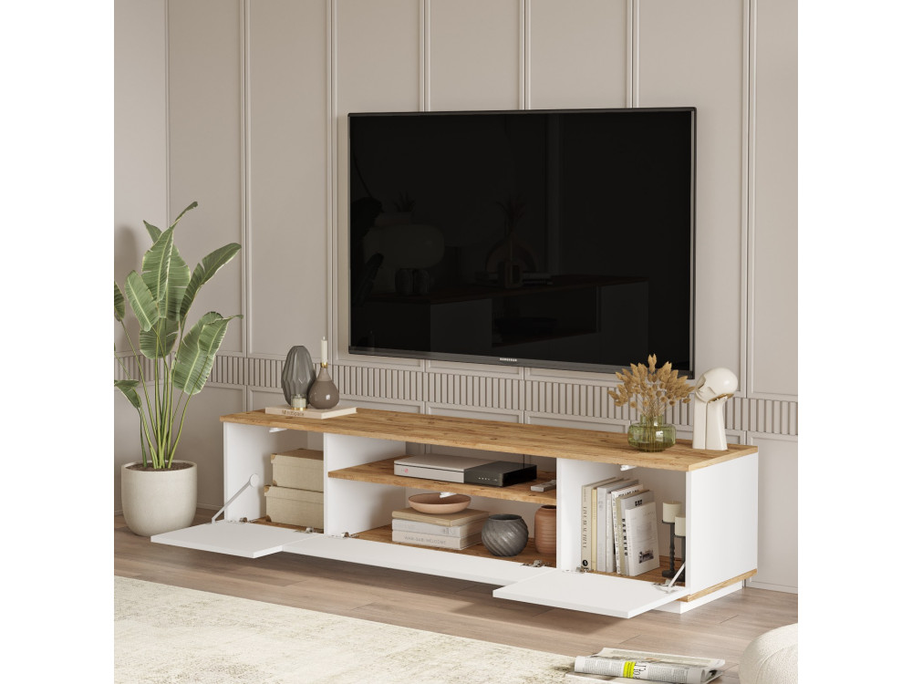 Zestaw drewnianych mebli wypoczynkowych "FR18" - 180 x 44 x 44 cm - Biały