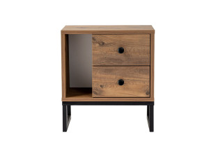 Drewniana szafka nocna "Glimmer" - 45 x 29 x 50 cm - Atlantic PineBlack