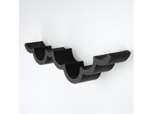 Drewniany uchwyt na papier toaletowy "WC018 - 62 x 16 x 9 cm - Czarny