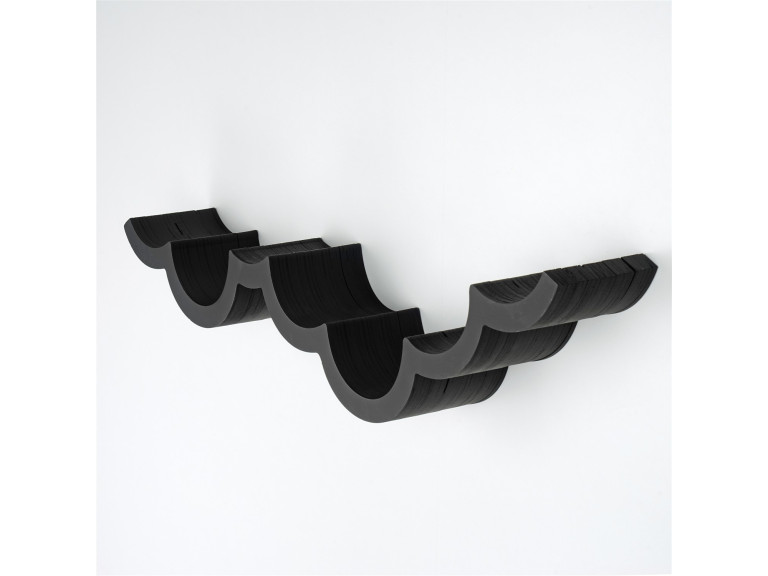 Drewniany uchwyt na papier toaletowy "WC018 - 62 x 16 x 9 cm - Czarny