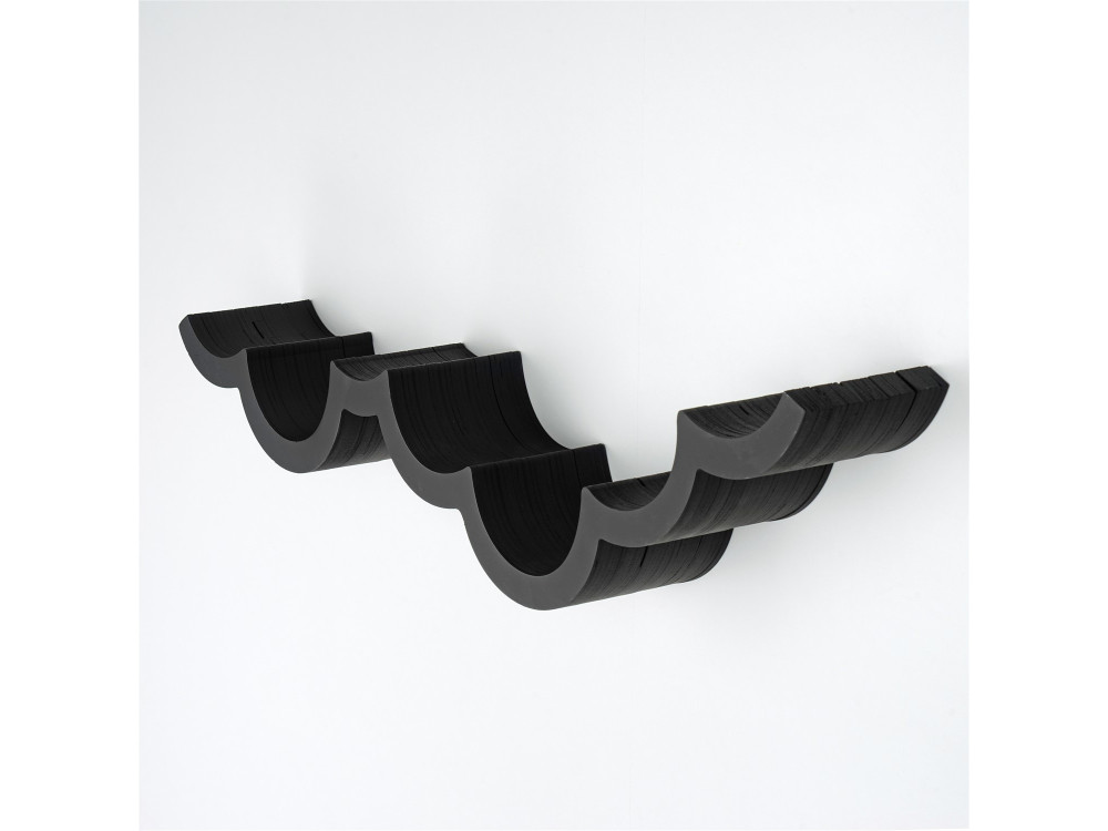 Drewniany uchwyt na papier toaletowy "WC018 - 62 x 16 x 9 cm - Czarny