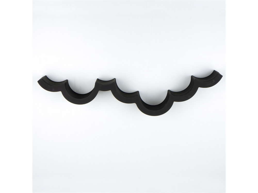 Drewniany uchwyt na papier toaletowy "WC018 - 62 x 16 x 9 cm - Czarny