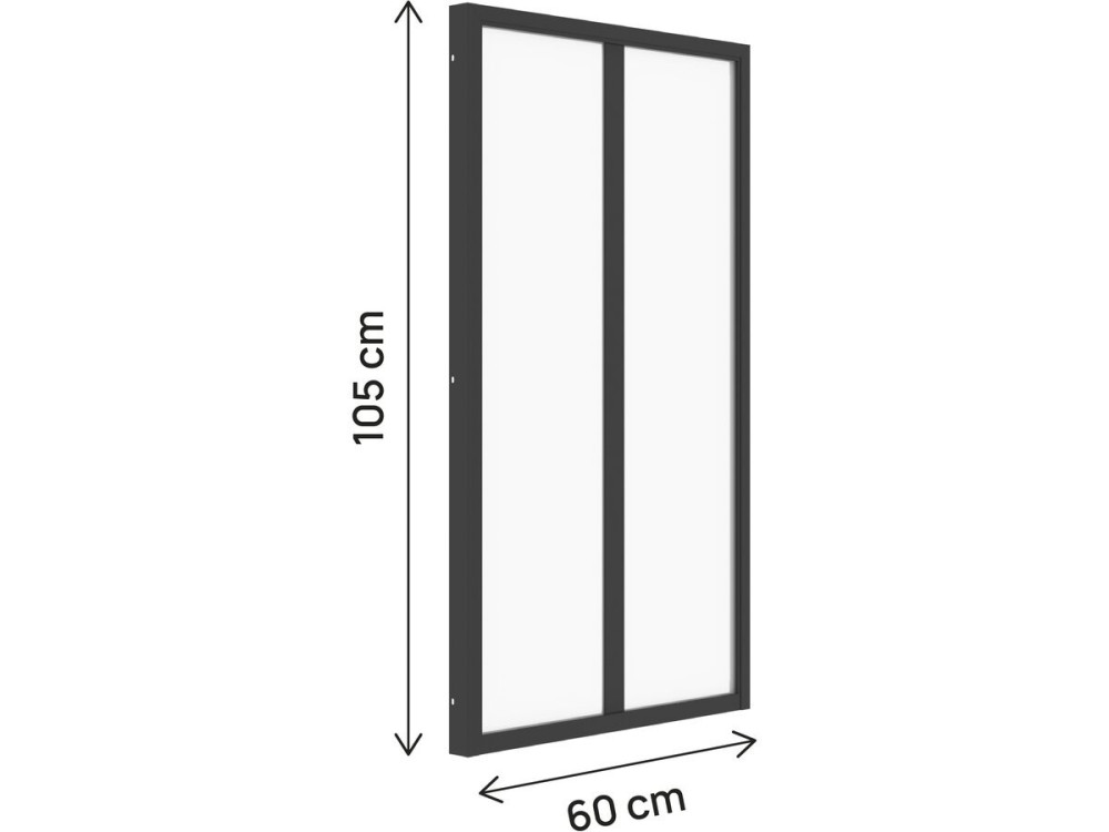 Aluminiowa osłona szklana do pracowni „Panorama” – 60 x 105 cm – czarna