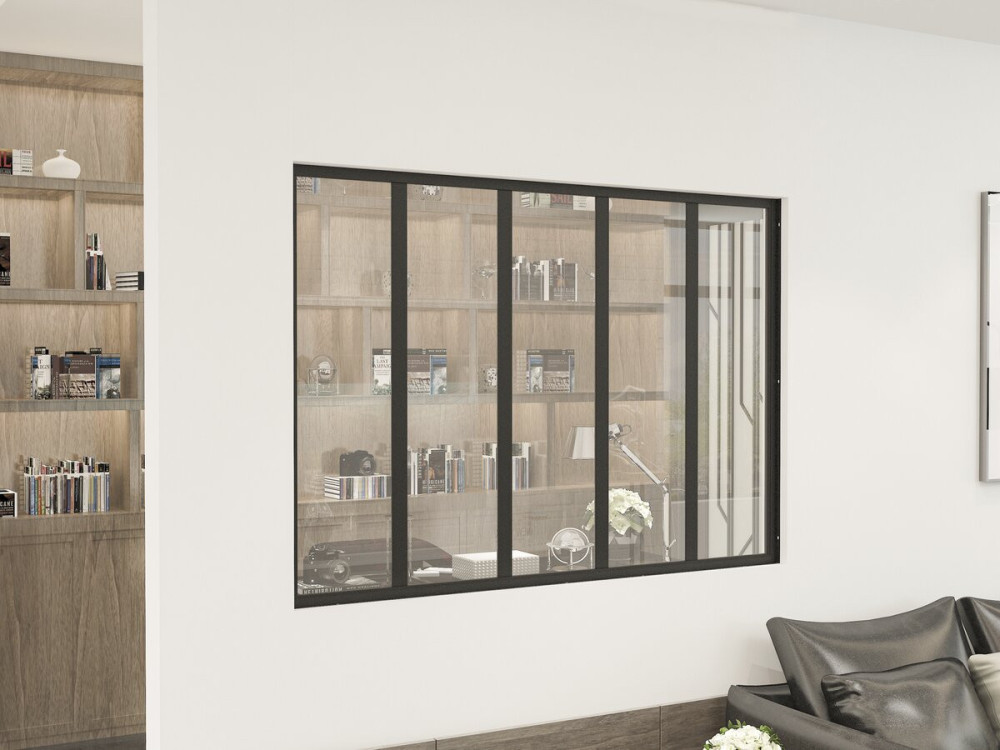 Aluminiowa osłona dachowa do warsztatu „Panorama” – 150 x 105 cm – czarna