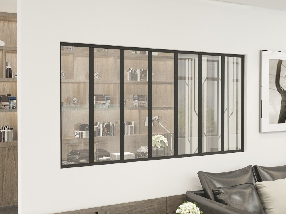 Aluminiowa osłona dachowa do warsztatu „Panorama” – 210 x 105 cm – czarna