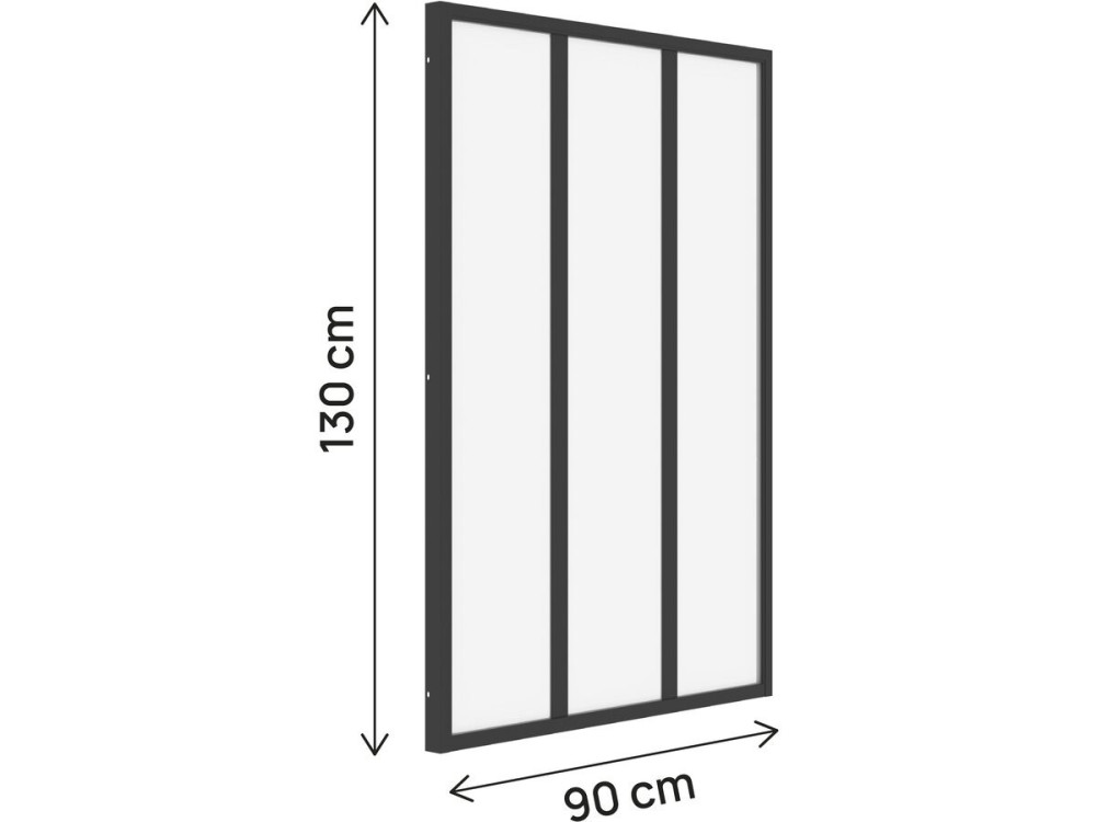 Aluminiowa osłona dachowa do pracowni „Panorama” – 90 x 130 cm – czarna