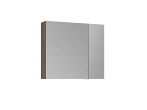 Szafka łazienkowa z lustrem „Side 80” – 79 x 16 x 66 cm – ciemny orzech