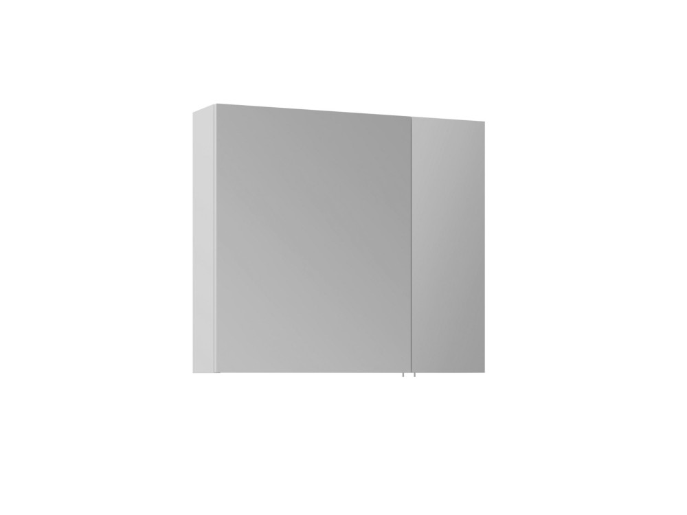 Szafka łazienkowa z lustrem „Side 80” – 79 x 16 x 66 cm – matowa biel