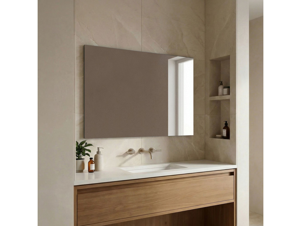 Dekoracyjne lustro drewniane „Purus 100” – 100 x 2 x 64 cm – przezroczyste