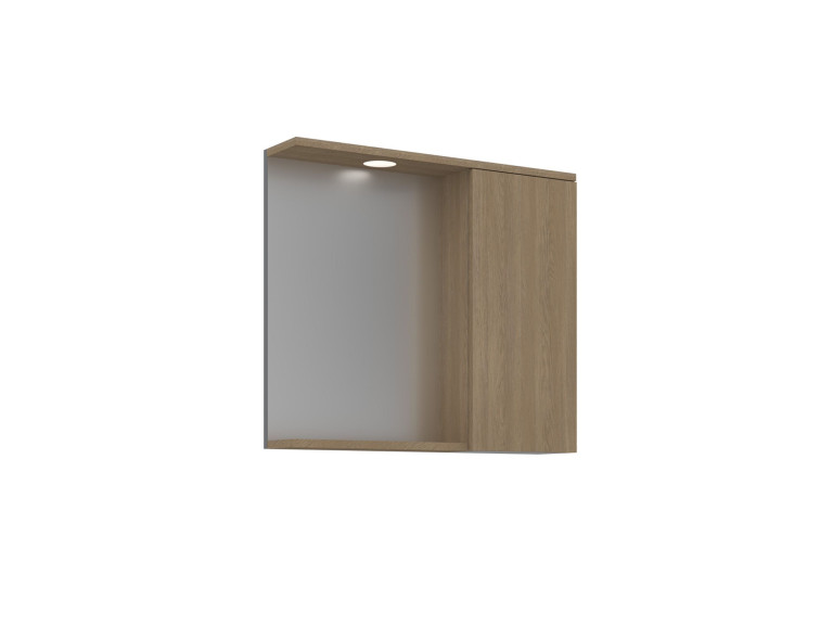 Szafka łazienkowa z lustrem „Purus 80” – 75 x 18 x 68 cm – dąb Sonomo