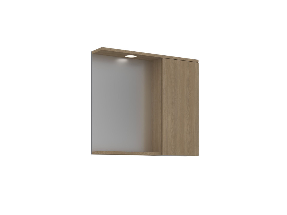 Szafka łazienkowa z lustrem „Purus 80” – 75 x 18 x 68 cm – dąb Sonomo
