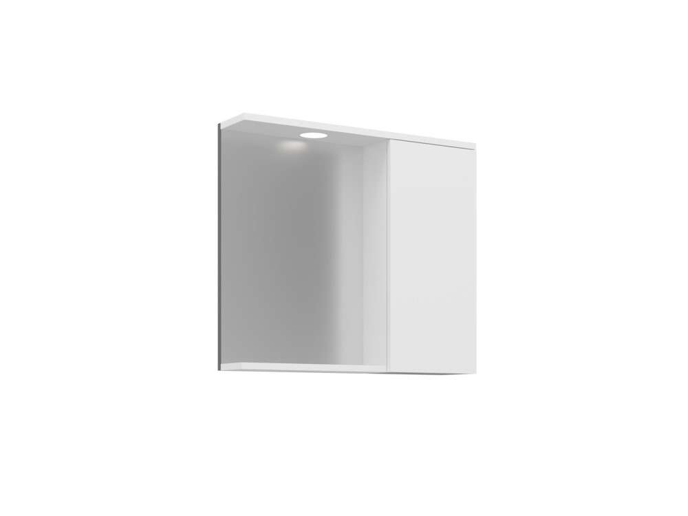 Szafka łazienkowa z lustrem „Purus 80” – 75 x 18 x 68 cm – biała